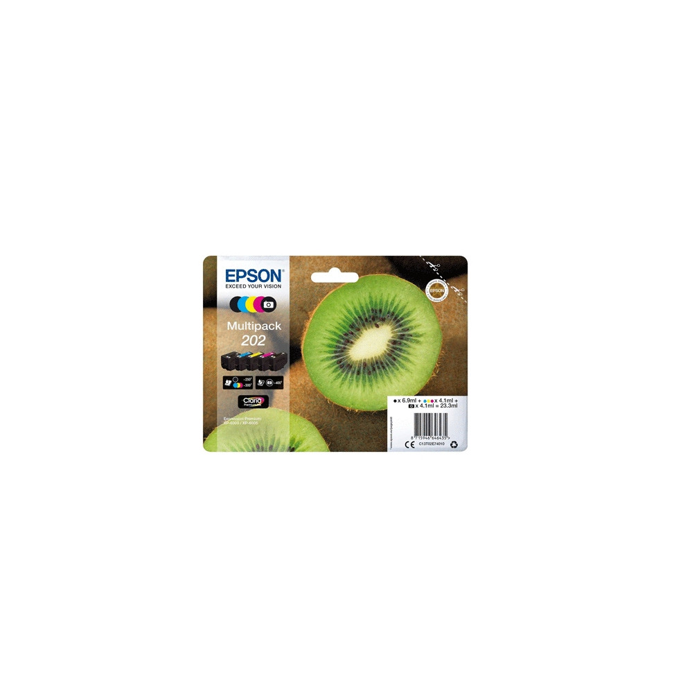  63.596 MULTIPACK EPSON 202 "KIWI" C13T02E74010 5 FARBEN CAPACITA  STANDA