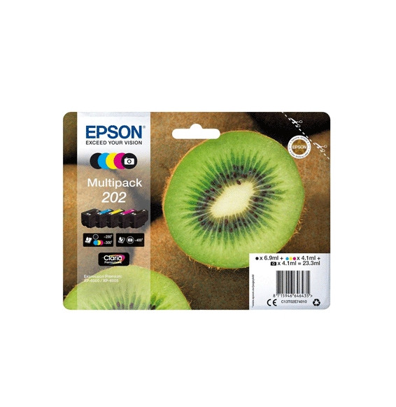  63.596 MULTIPACK EPSON 202 "KIWI" C13T02E74010 5 FARBEN CAPACITA  STANDA