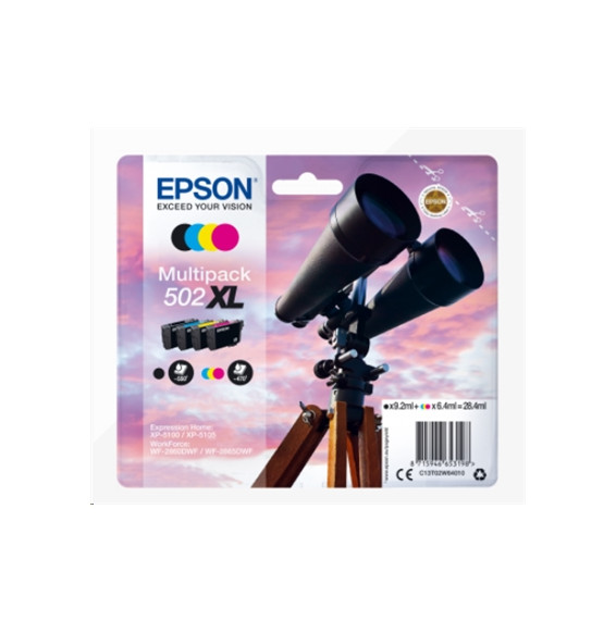  63.619 MULTIPACK EPSON 502XL "BINOCOLO" C13T02W64010 4 COULEURS ALTA CAPAC