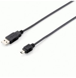  128521 CÂBLE USB2.0 MINI 5P M/M 1,8MT EQUIP 128521 NOIRE - EAN 401586710782