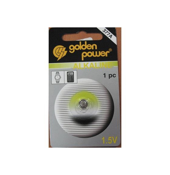  47.1902 BATTERIA ALKALINA 377A TIPO MICRO BOTTONE GOLDENPOWER DA 1.5,V B