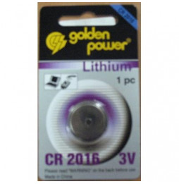  47.1906 BATERÍA LITHIUM CR2016 TIPO DE BOTÓN GOLDENPOWER DA 3V ULTRAPIAT