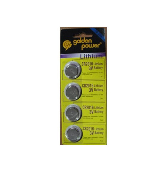  47.1907 BATERÍA LITHIUM CR2016 TIPO DE BOTÓN GOLDENPOWER DA 3V ULTRAPIAT