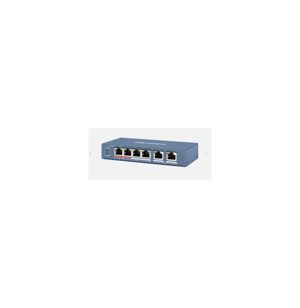  301801345 SWITCH 4P LAN 10/100M RJ45 POE + 2P 10/100M RJ45 HIKVISION DS