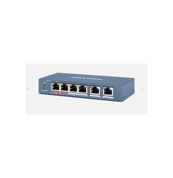  301801345 SWITCH 4P LAN 10/100M RJ45 POE + 2P 10/100M RJ45 HIKVISIO