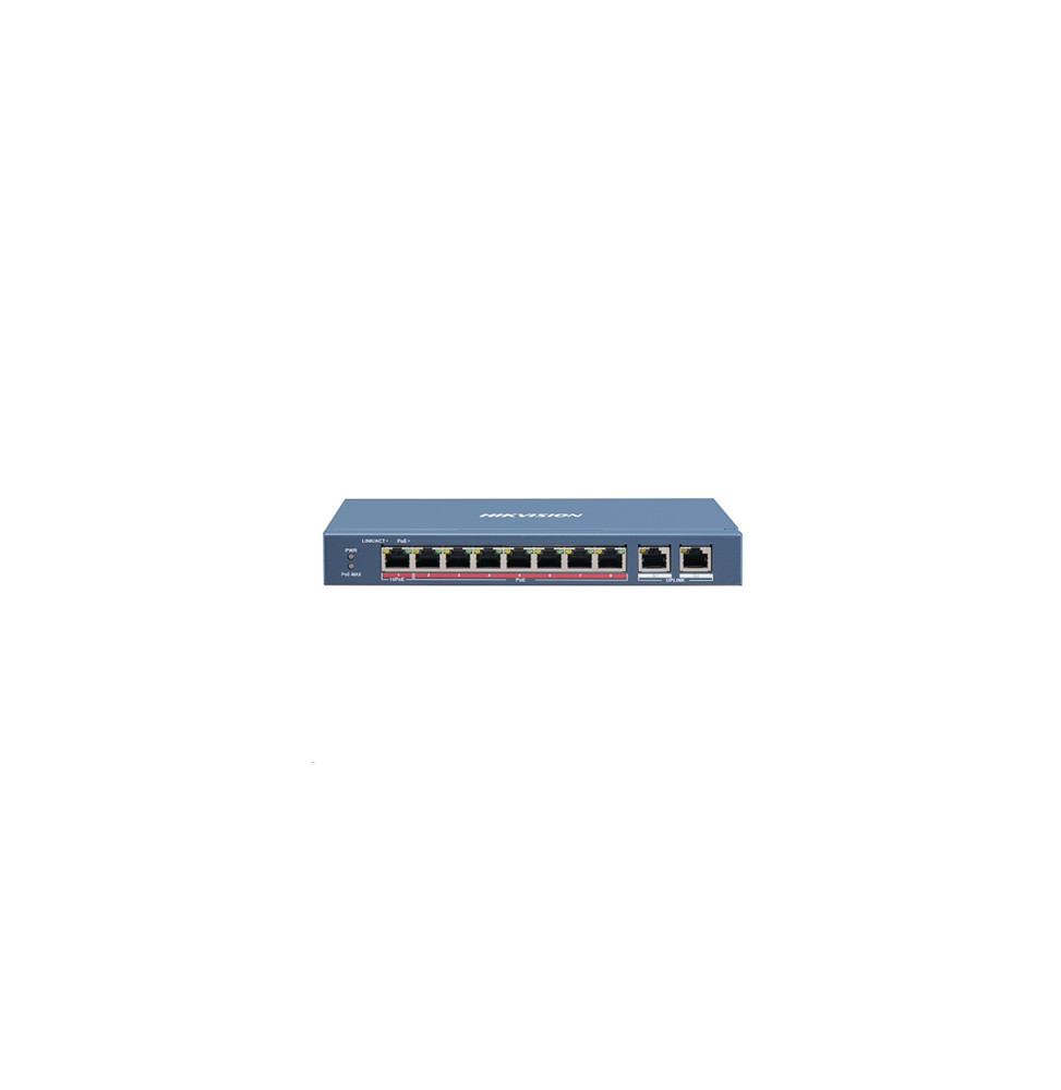  301801346 SWITCH 8P LAN 10/100M RJ45 POE + 2P GIGABIT RJ45 HIKVISIO