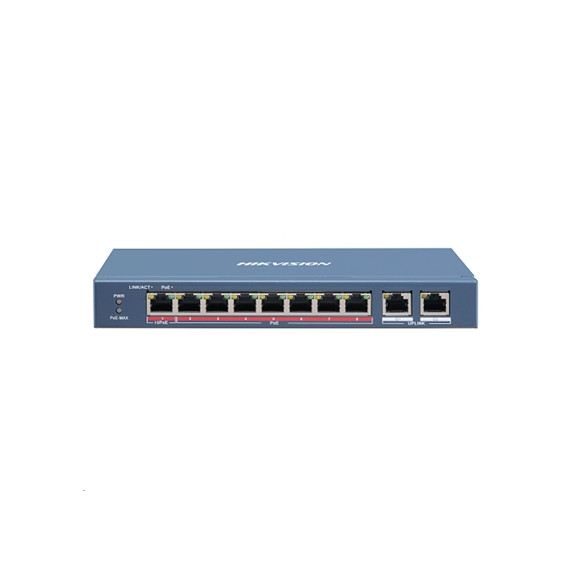  301801346 SWITCH 8P LAN 10/100M RJ45 POE + 2P GIGABIT RJ45 HIKVISIO