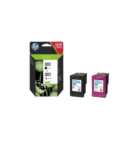  61.721 CARTUCCIA HP MULTIPACK N 301 N9J72AE BLACK+COLORE 190+165PG HV