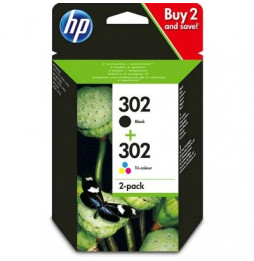  61.726 CARTUCCIA HP MULTIPACK N 302 X4D37AE SCHWARZ+COLORE 190+165PG HV