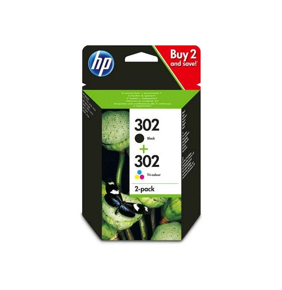  61.726 CARTUCCIA HP MULTIPACK N 302 X4D37AE NOIRE+COLORE 190+165PG HV