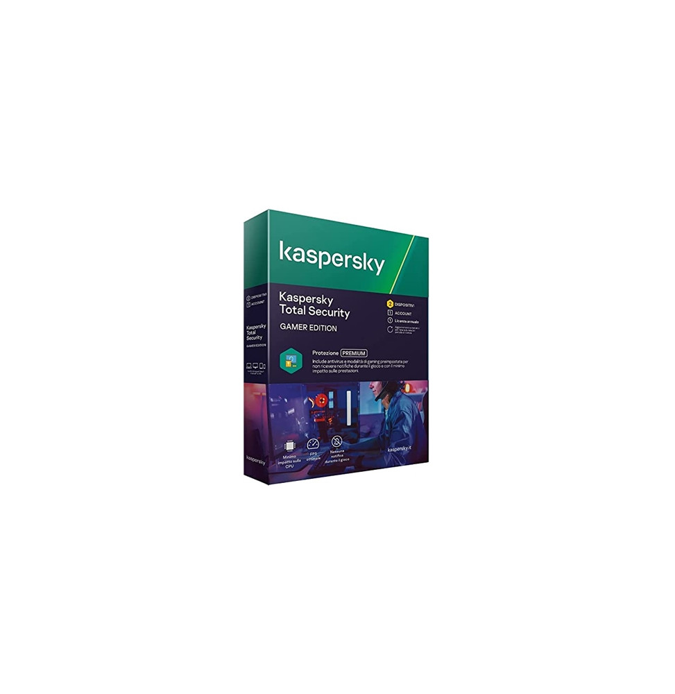  59.9730 KASPERSKY BOX TOTAL SECURITY GAMER MODE - 2USER X PC/MAC/ANDROID