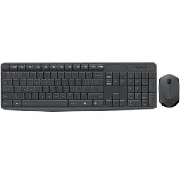  86.224 KEYBOARD+MOUSE WIRELESS LOGITECH RETAIL MK235 USB BLACK P/N 920-00