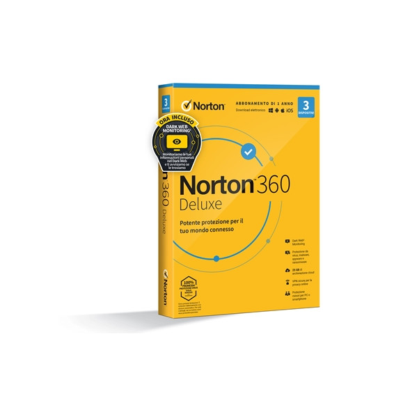  59.273 NORTON BOX 360 DELUXE  3 DISPOSITIVI (21397693) - 25GB BACKUP 