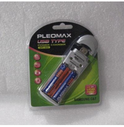  47.090 CARICABATTERIE AA/AAA X2 DA USB PLEOMAX SPC-100/1700 +2 BATT. 